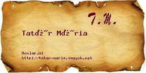 Tatár Mária névjegykártya